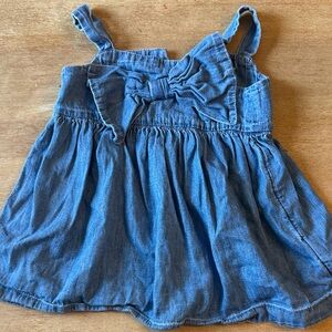GAP Baby Light Blue Denim dress with Bow Accent